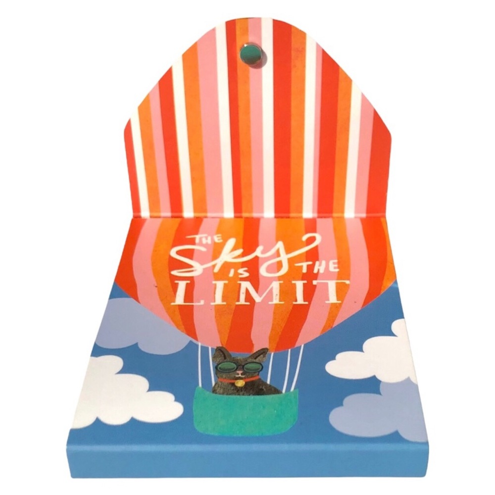 Punch Studio Hot Air Balloon Black Frenchie Embellished Mini Notepad (78516)